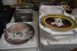 Collection of Royal Worcester and Danbury Mint plates decorated with Scottie dogs