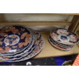 Collection of various Imari chargers, plates etc