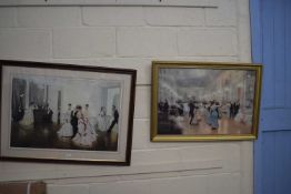 Two reproduction prints of ballroom scenes