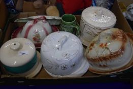 Quantity of assorted cheese dishes, T Green & Co tankard and a Carlton ware leaf dish