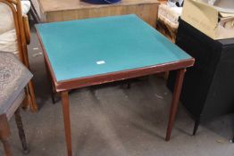 Green baized topped square card table