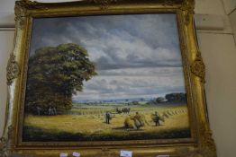 William Cooper, harvest scene, oil on canvas, signed and dated 84, gilt framed