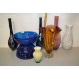 Mixed Lot: Seven various Art Glass vases