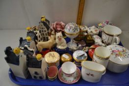 Mixed Lot: Various trinket boxes, Bols KLM miniature decanters and other items