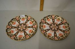 Pair of Crown Derby gilt decorated plates
