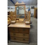 Late Victorian American walnut mirror back dressing chest