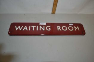 A small enamel railway sign marked Waiting Room, 46cm wide