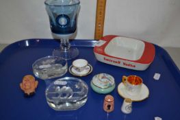 Mixed Lot: Wedgwood royal commemorative goblet, miniature cups and saucers, a Bristol Pottery