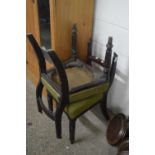 Two bar back dining chairs for repair