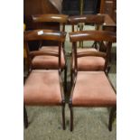 Set of four 19th Century mahogany sabre leg dining chairs