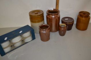 Mixed Lot: Various stone ware jars etc