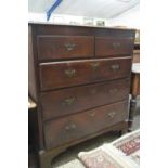 Georgian oak five drawer chest , for repair