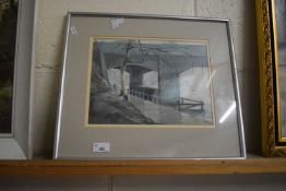 Kenneth Johnson - study of Carrow Bridge, Norwich, watercolour, framed and glazed