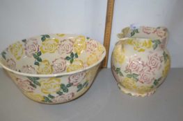 Emma Bridgewater wash bowl and jug with rose decoration