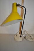 Retro mid Century table lamp with yellow shade