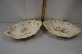 Two Ducal bird decorated oval dishes