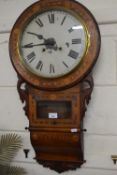 Late 19th Century wall clock with inlaid case