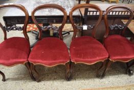 Set of four Victorian mahogany balloon back dining chairs