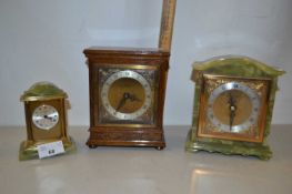Mixed Lot: A Windsor Bishop green onyx cased mantel clock together with a further example by Swiza