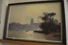 Marcus Ford ( British 20th century) - Beccles, oil on canvas - 82 cm wide including frame