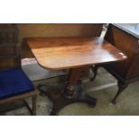 19th Century mahogany side table on turned column and platform base