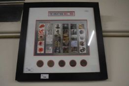 Great War framed commemorative stamps and coins