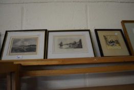 Three various framed prints including cartoon "The W-h-ine in the Cellar" after Fred May