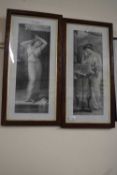 Pair of framed engravings of classical ladies