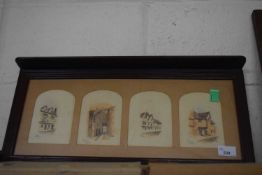 Frame containing four sketches of Norwich scenes
