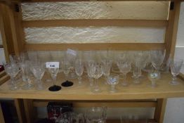 Quantity of various small glass ware (contents of shelf)
