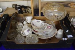 Box containing various glass ceramics etc