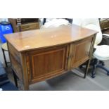 Edwardian mahogany two door sideboard with cross banded and strung decoration