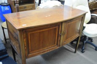 Edwardian mahogany two door sideboard with cross banded and strung decoration