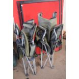 Two folding camping chairs