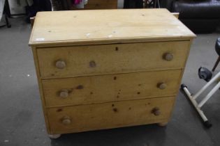 Pine chest of three drawers
