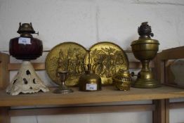 Various lamps,brass ware etc