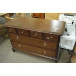 Modern stag type chest of drawers