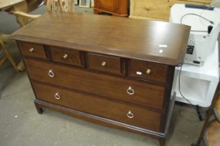 Modern stag type chest of drawers