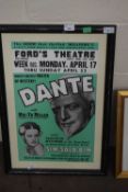 A framed theatre poster