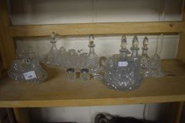 Quantity of various pressed glass wares including cruets