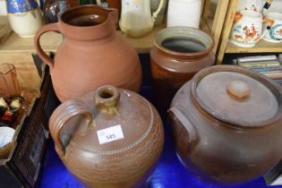 Four various salt glazed vessels