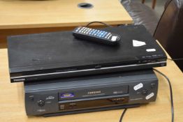 Toshiba CD player and Samsung video player