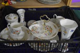 Quantity of various floral decorated Aynsley china including cake stand trinket boxes, watering