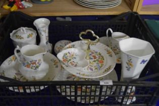 Quantity of various floral decorated Aynsley china including cake stand trinket boxes, watering
