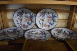 Set of Aurora pheasant decorated plates
