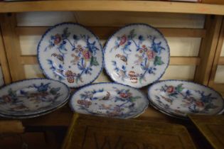 Set of Aurora pheasant decorated plates