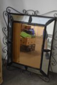 Decorative wrought iron mirror