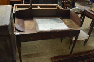 19th Century mahogany galleried back dressing table for restoration