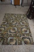 Mid Century patterned floor rug, 181 x 122cm