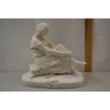 A Parian ware model of a seated figure